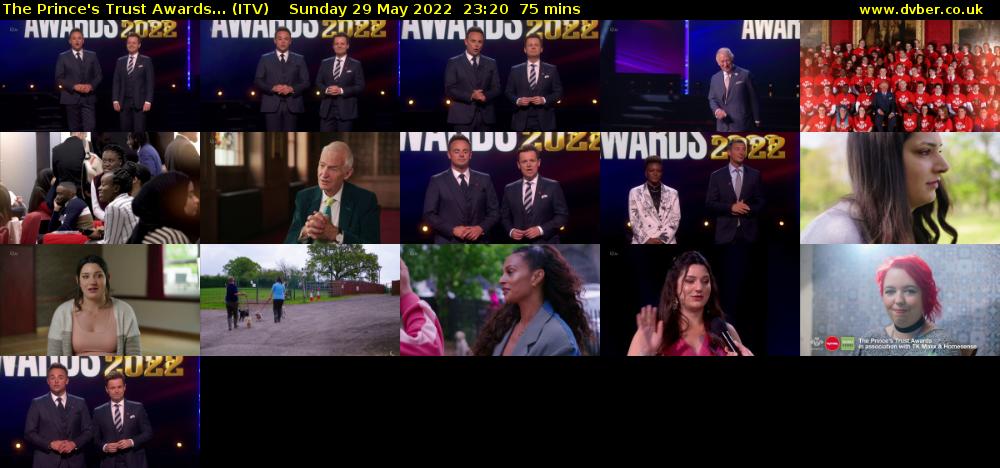 The Prince's Trust Awards... (ITV) Sunday 29 May 2022 23:20 - 00:35
