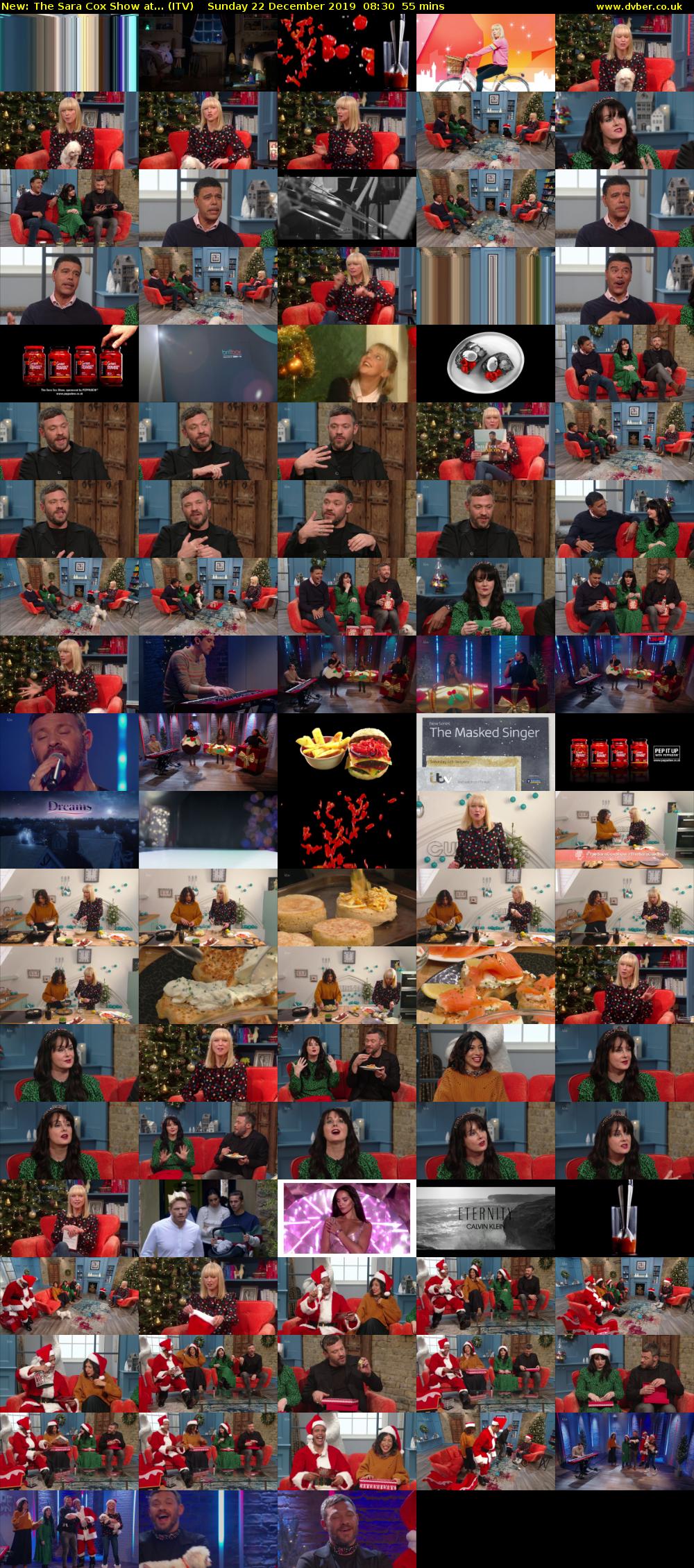 The Sara Cox Show at... (ITV) Sunday 22 December 2019 08:30 - 09:25