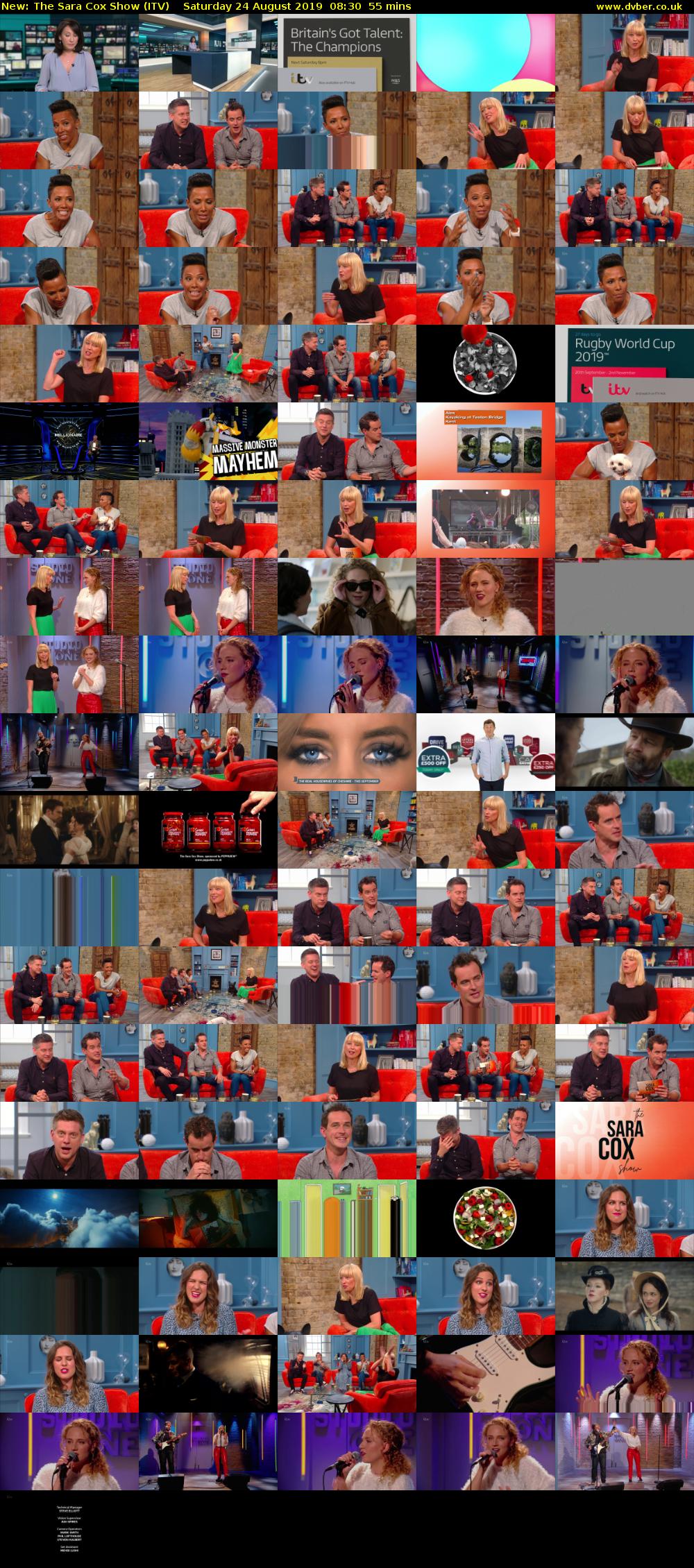 The Sara Cox Show (ITV) Saturday 24 August 2019 08:30 - 09:25