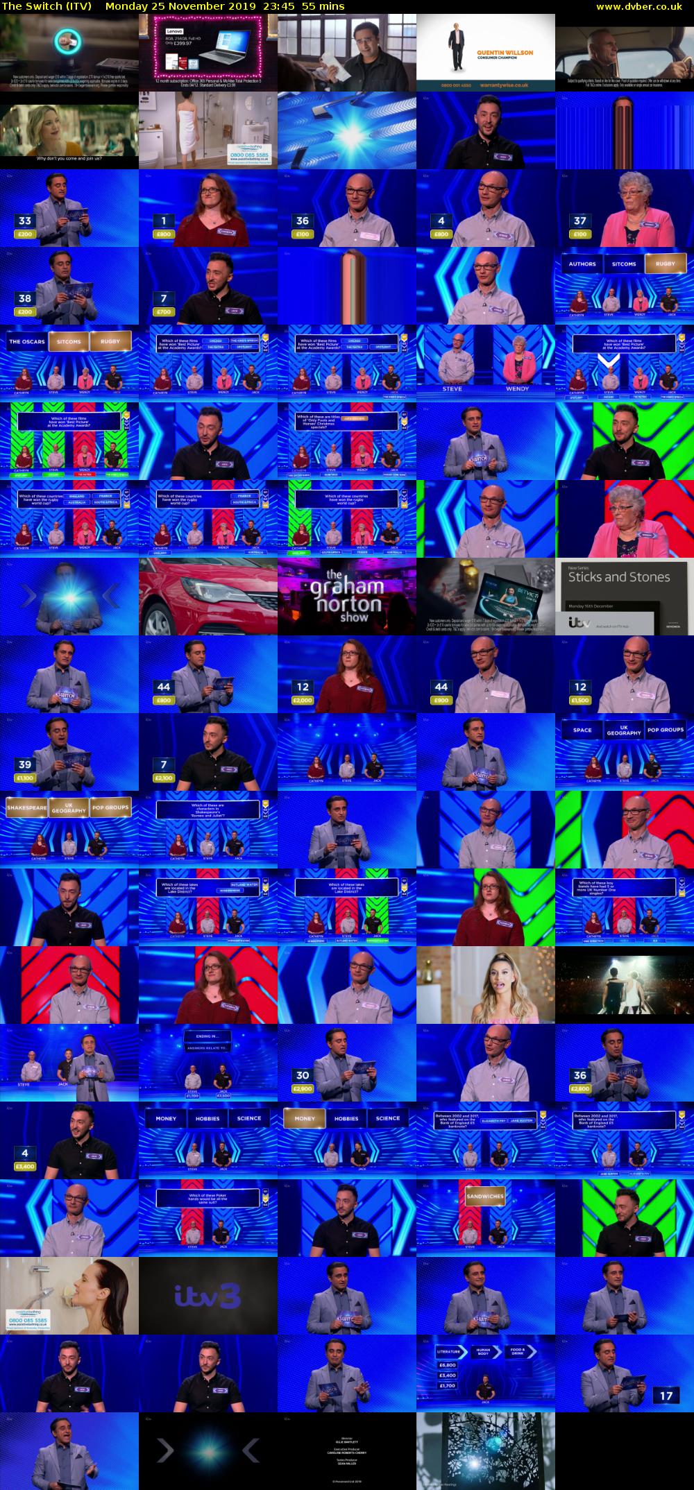 The Switch (ITV) Monday 25 November 2019 23:45 - 00:40