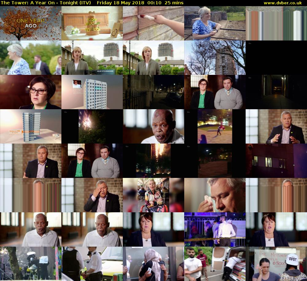 The Tower: A Year On - Tonight (ITV) Friday 18 May 2018 00:10 - 00:35