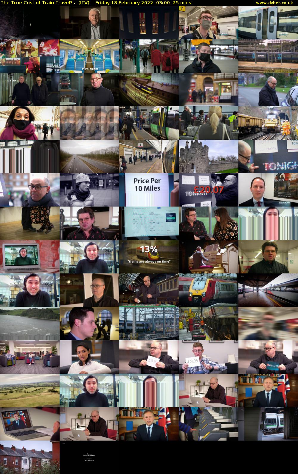 The True Cost of Train Travel?... (ITV) Friday 18 February 2022 03:00 - 03:25