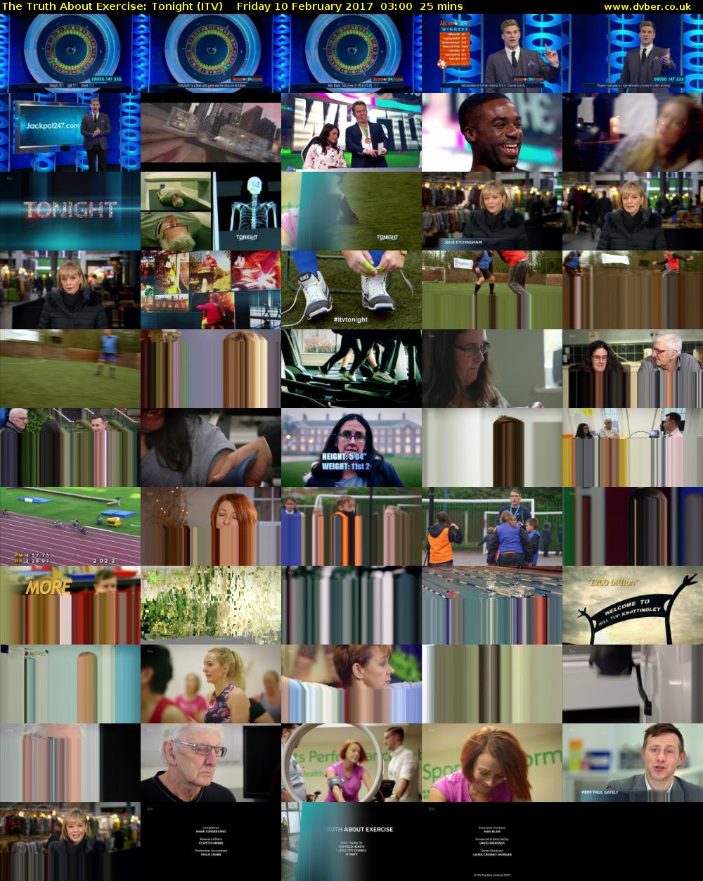 The Truth About Exercise: Tonight (ITV) Friday 10 February 2017 03:00 - 03:25