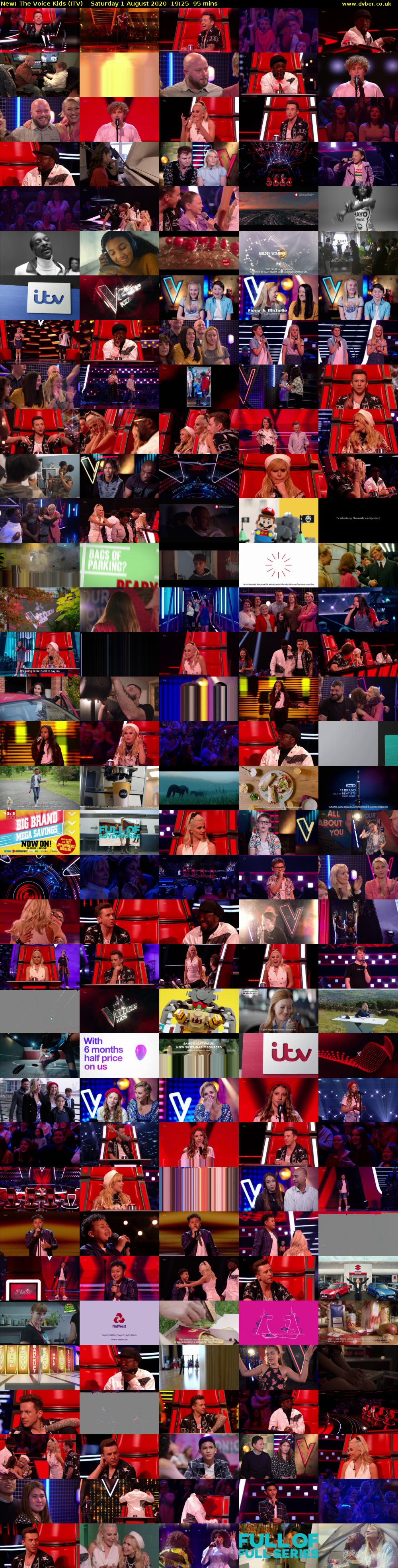 The Voice Kids (ITV) Saturday 1 August 2020 19:25 - 21:00