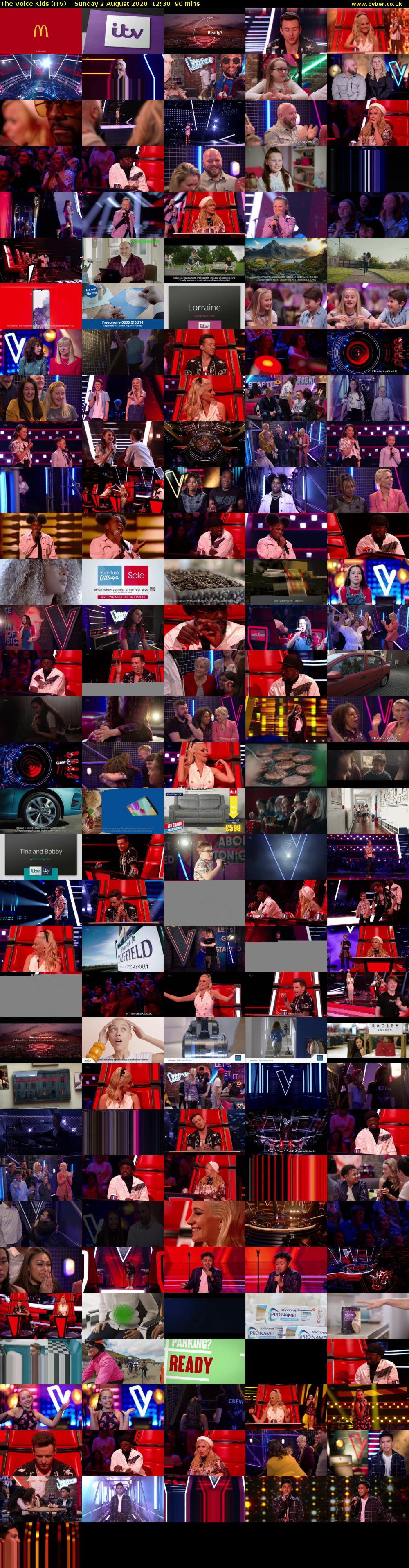 The Voice Kids (ITV) Sunday 2 August 2020 12:30 - 14:00