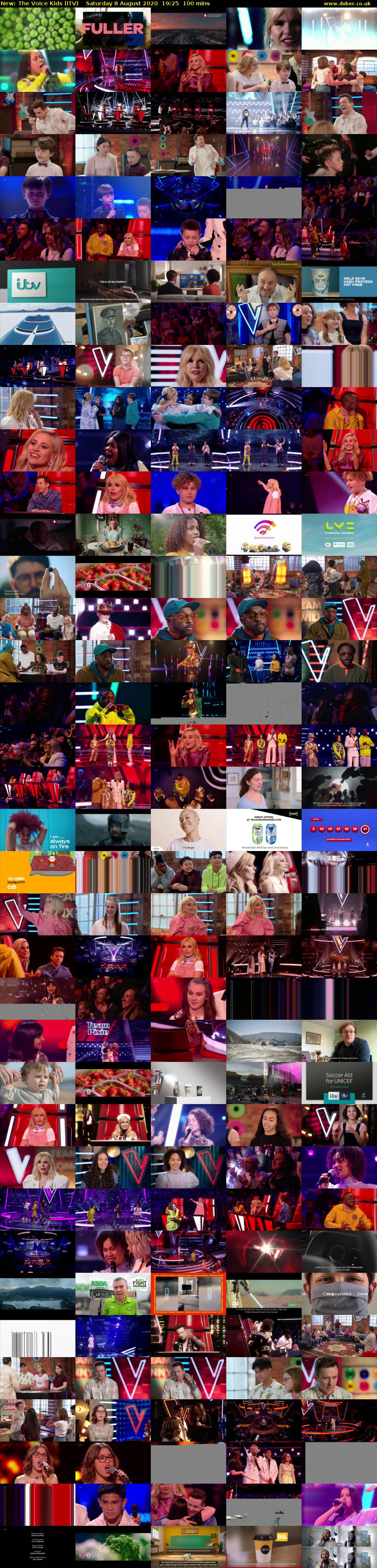 The Voice Kids (ITV) Saturday 8 August 2020 19:25 - 21:05