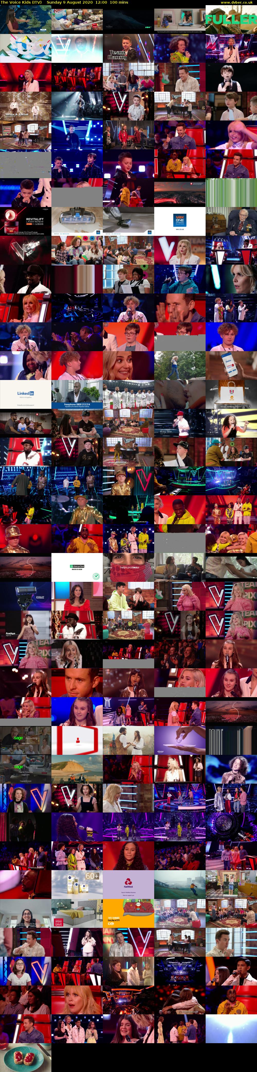 The Voice Kids (ITV) Sunday 9 August 2020 12:00 - 13:40