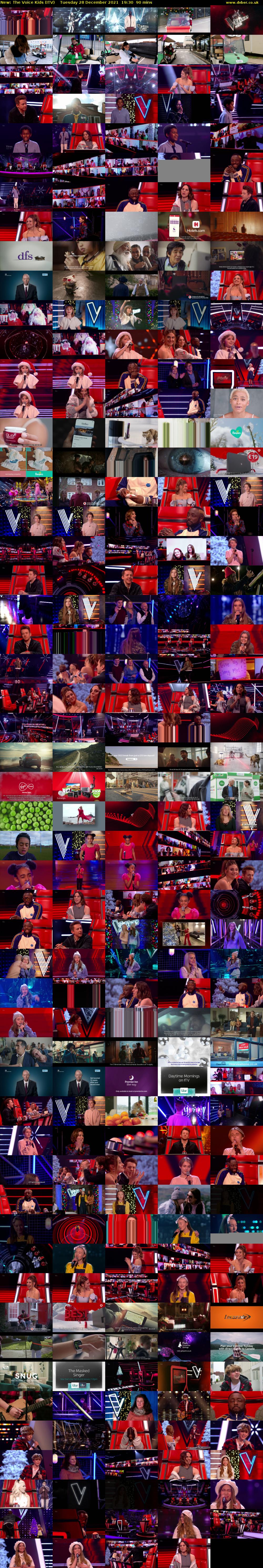 The Voice Kids (ITV) Tuesday 28 December 2021 19:30 - 21:00