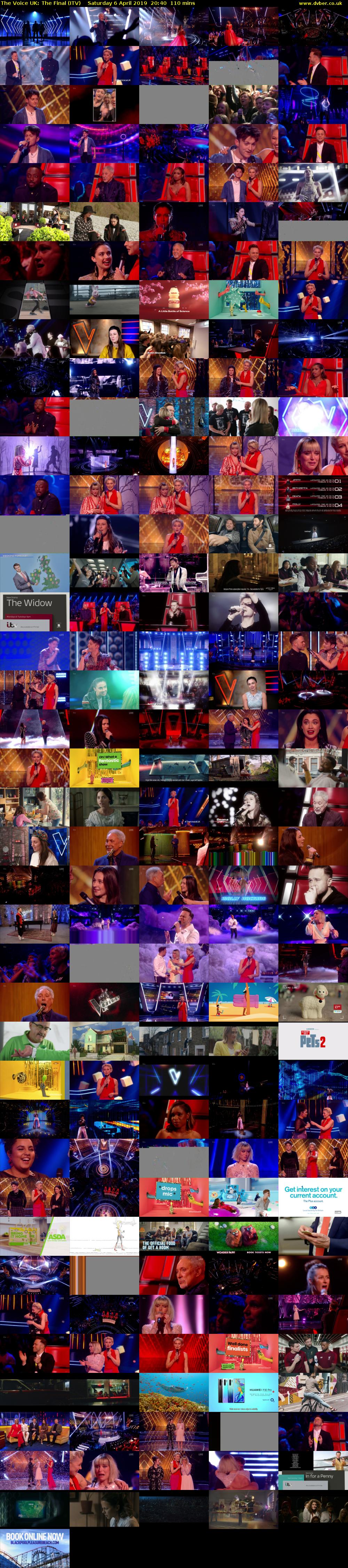 The Voice UK: The Final (ITV) Saturday 6 April 2019 20:40 - 22:30