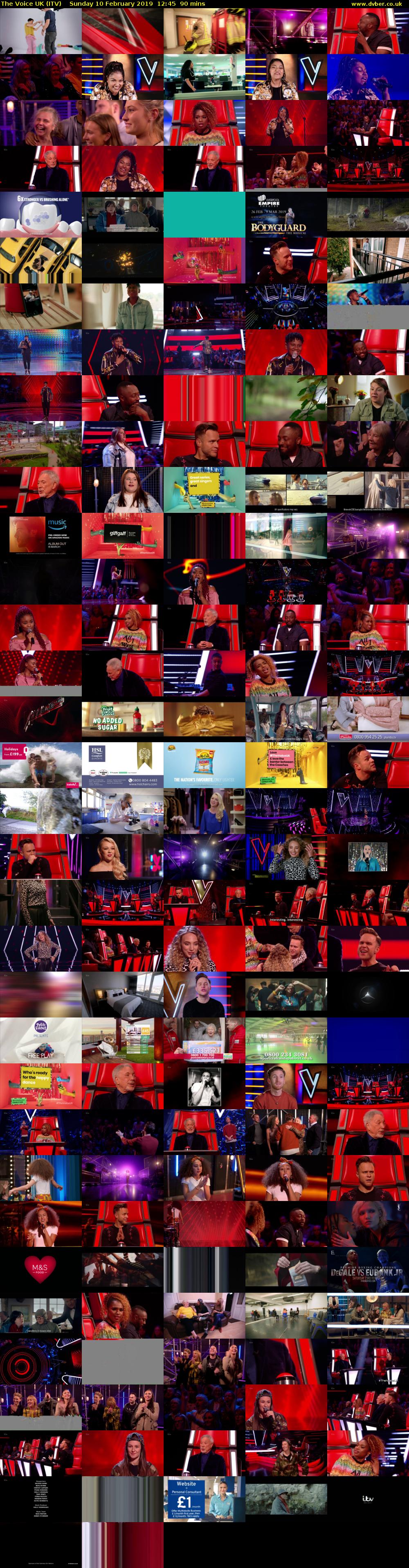 The Voice UK (ITV) Sunday 10 February 2019 12:45 - 14:15