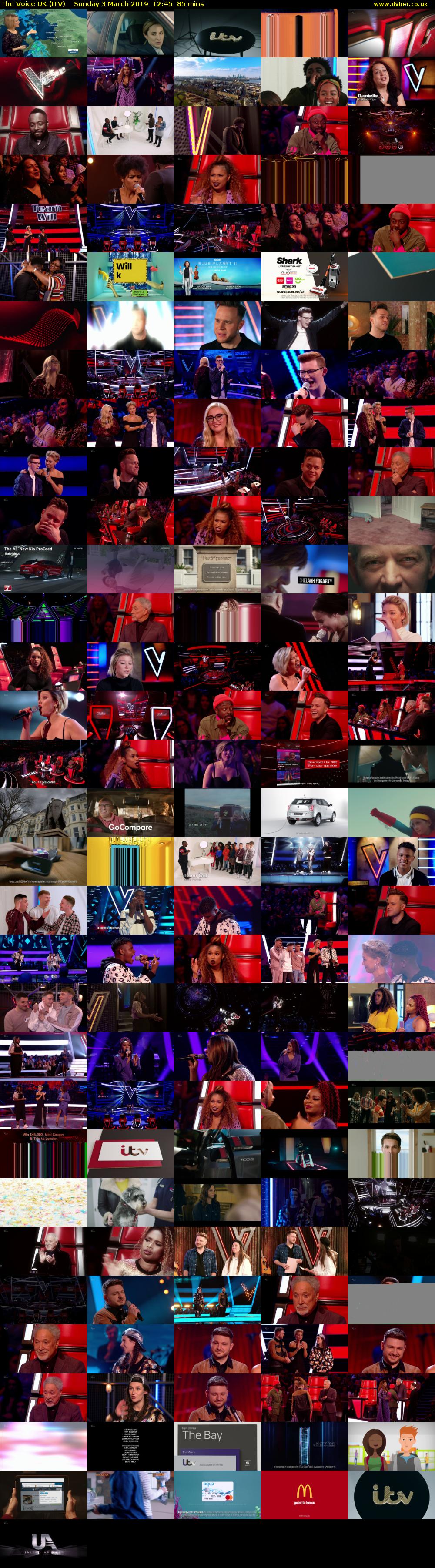 The Voice UK (ITV) Sunday 3 March 2019 12:45 - 14:10