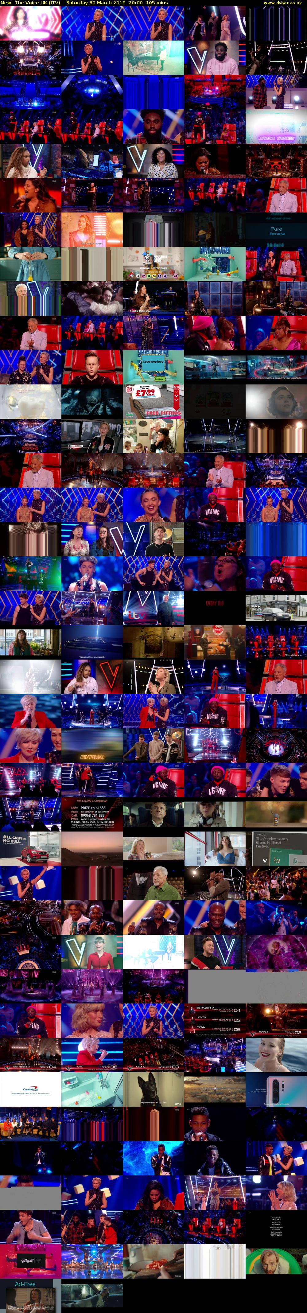 The Voice UK (ITV) Saturday 30 March 2019 20:00 - 21:45