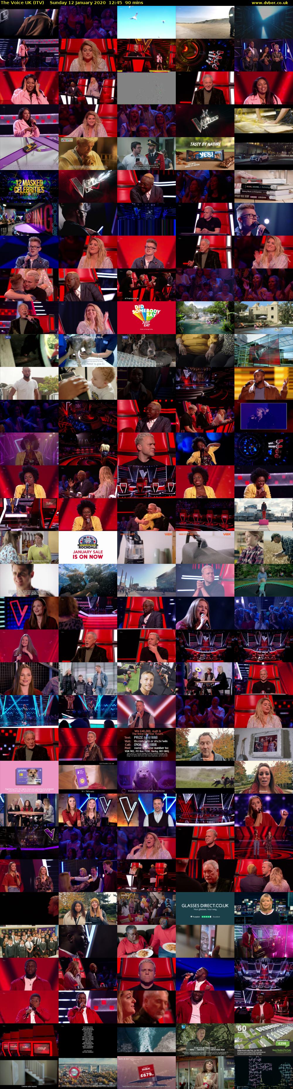 The Voice UK (ITV) Sunday 12 January 2020 12:45 - 14:15