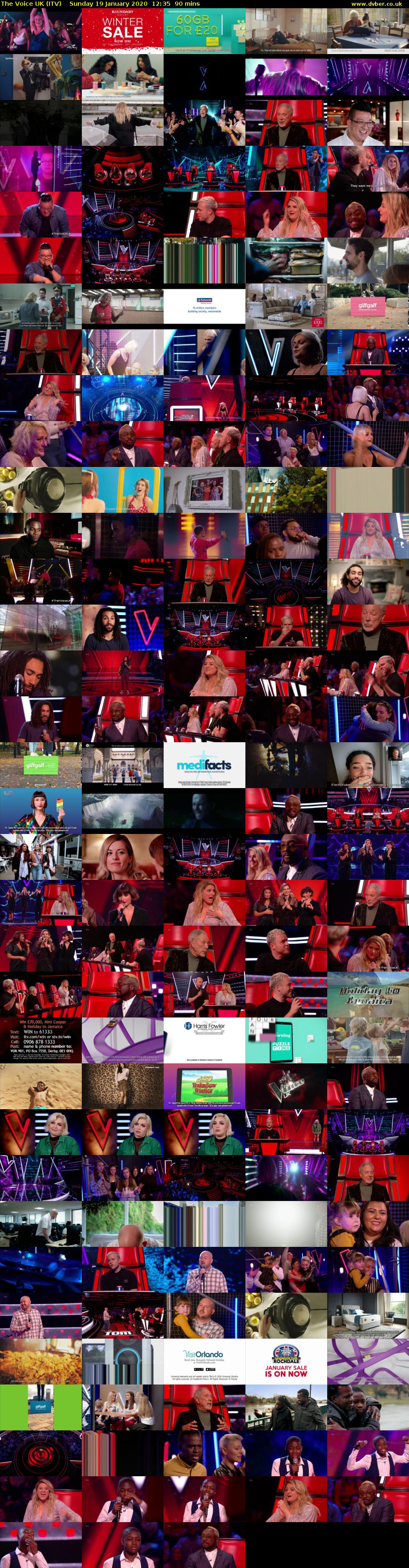 The Voice UK (ITV) Sunday 19 January 2020 12:35 - 14:05