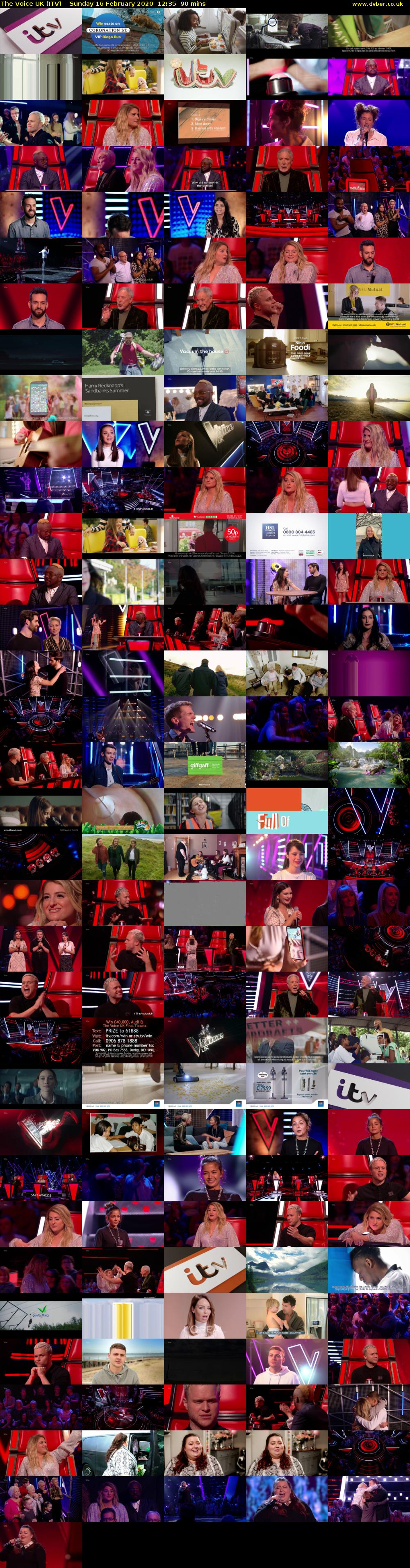 The Voice UK (ITV) Sunday 16 February 2020 12:35 - 14:05
