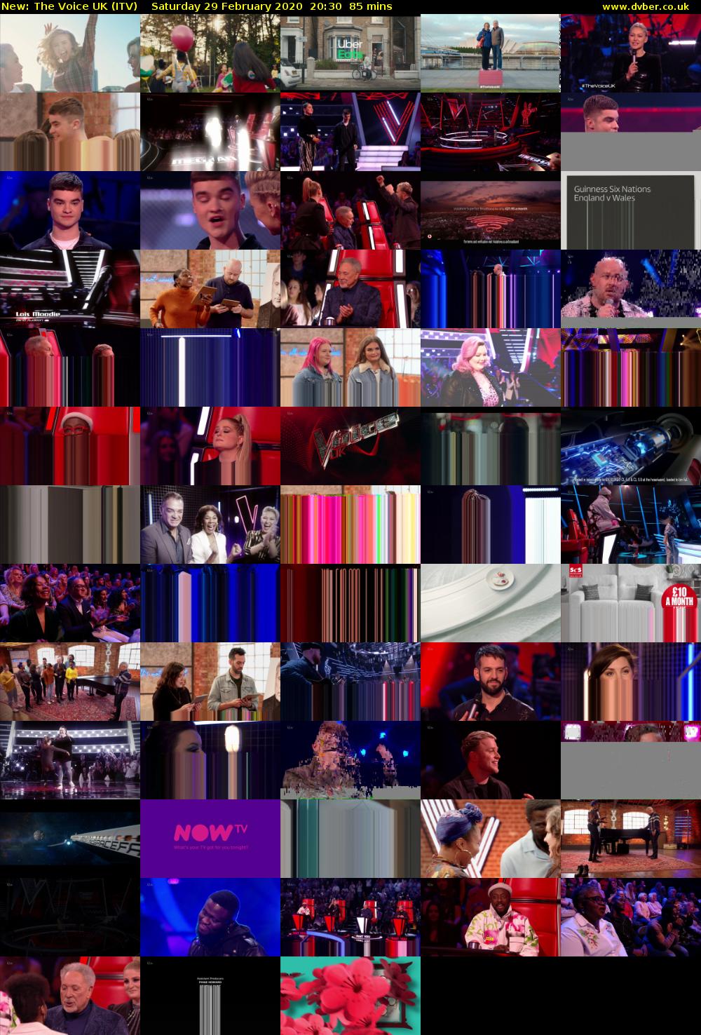 The Voice UK (ITV) Saturday 29 February 2020 20:30 - 21:55
