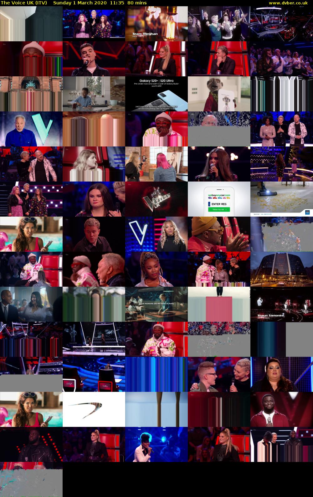 The Voice UK (ITV) Sunday 1 March 2020 11:35 - 12:55