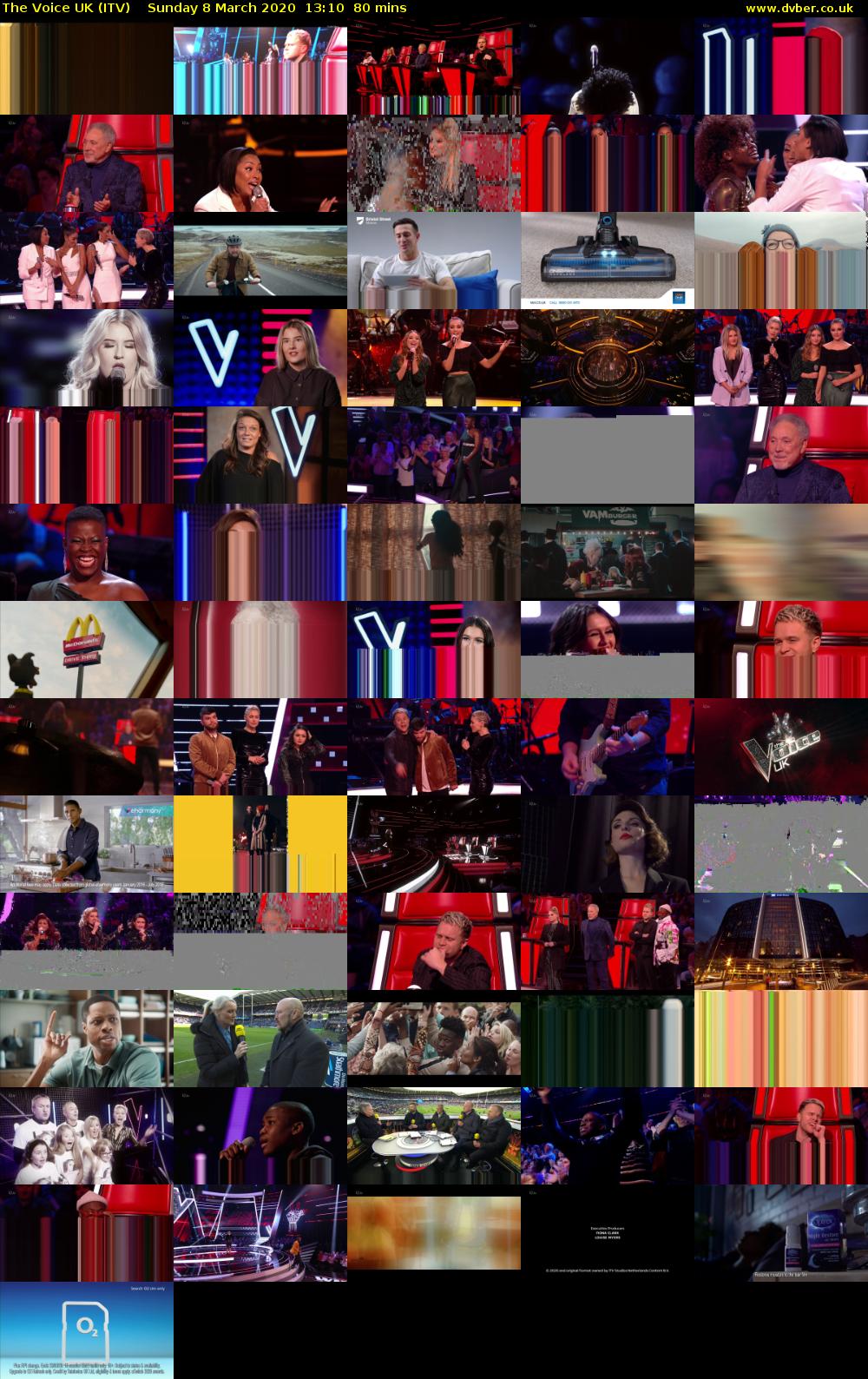 The Voice UK (ITV) Sunday 8 March 2020 13:10 - 14:30