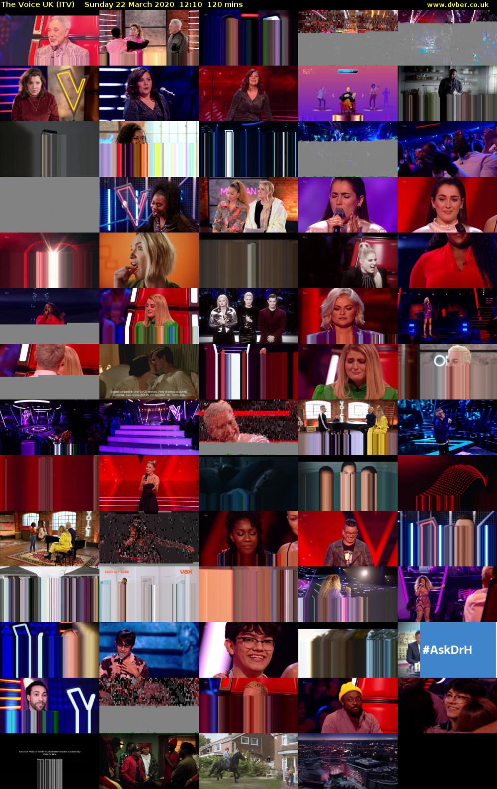 The Voice UK (ITV) Sunday 22 March 2020 12:10 - 14:10