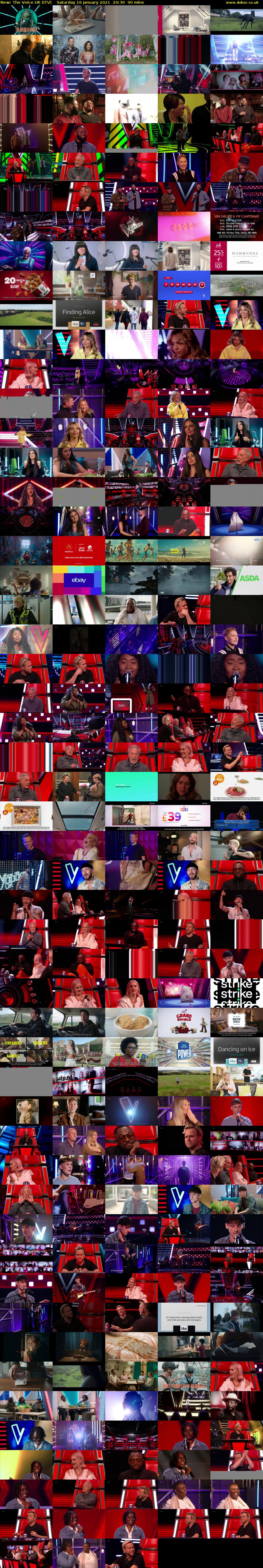 The Voice UK (ITV) Saturday 16 January 2021 20:30 - 22:00