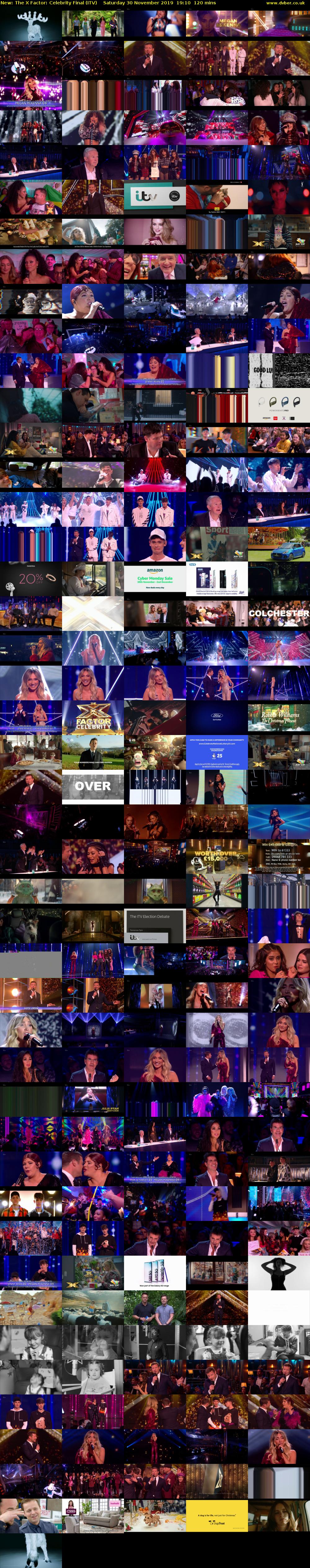 The X Factor: Celebrity Final (ITV) Saturday 30 November 2019 19:10 - 21:10