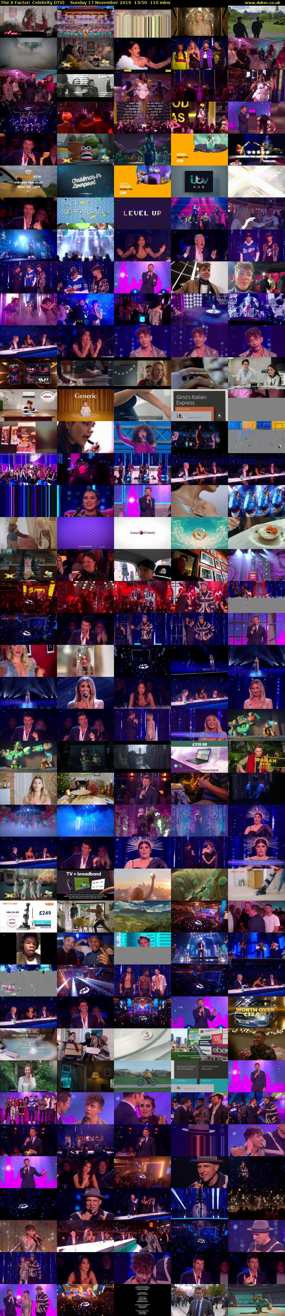 The X Factor: Celebrity (ITV) Sunday 17 November 2019 13:50 - 15:40
