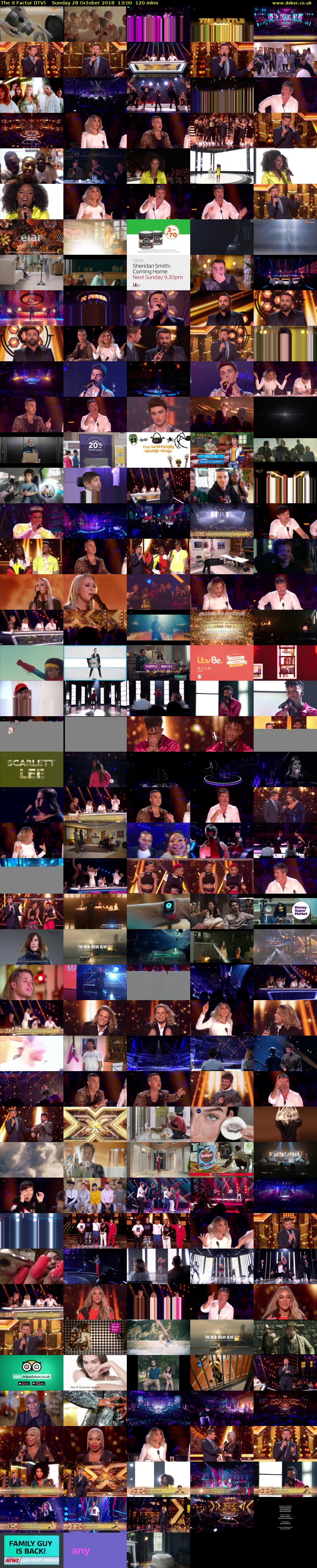 The X Factor (ITV) Sunday 28 October 2018 13:00 - 15:00