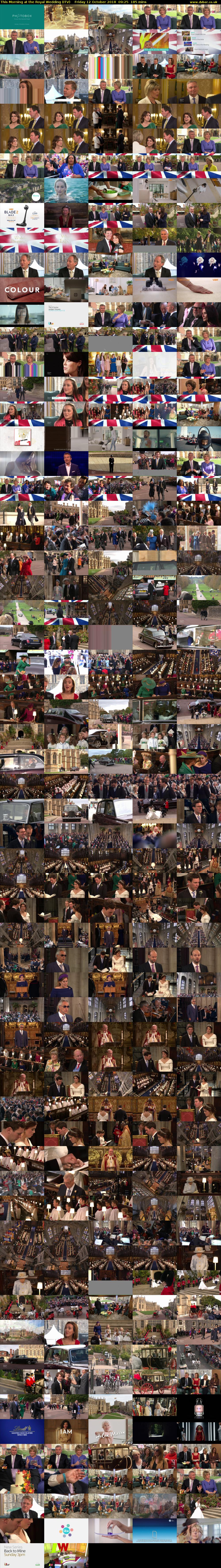 This Morning at the Royal Wedding (ITV) Friday 12 October 2018 09:25 - 12:30