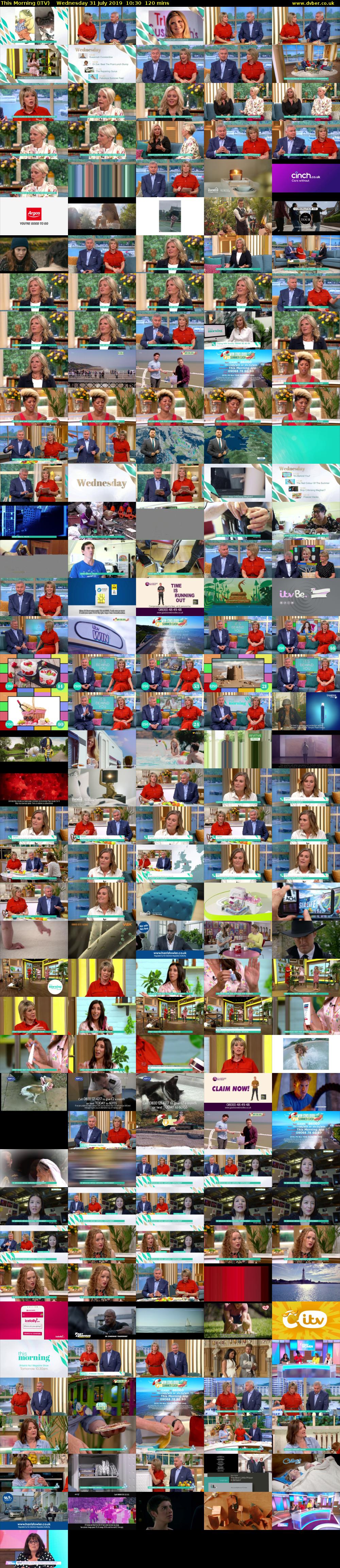 This Morning (ITV) Wednesday 31 July 2019 10:30 - 12:30