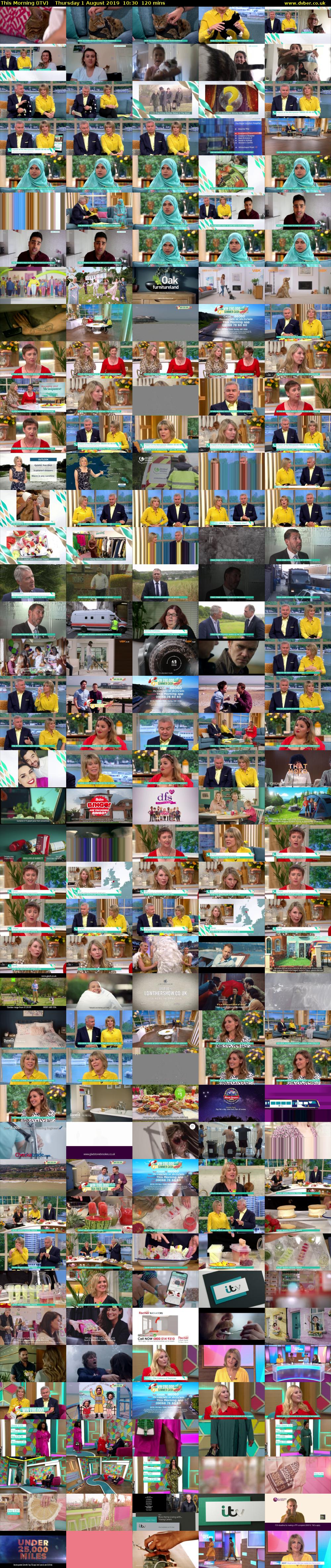 This Morning (ITV) Thursday 1 August 2019 10:30 - 12:30