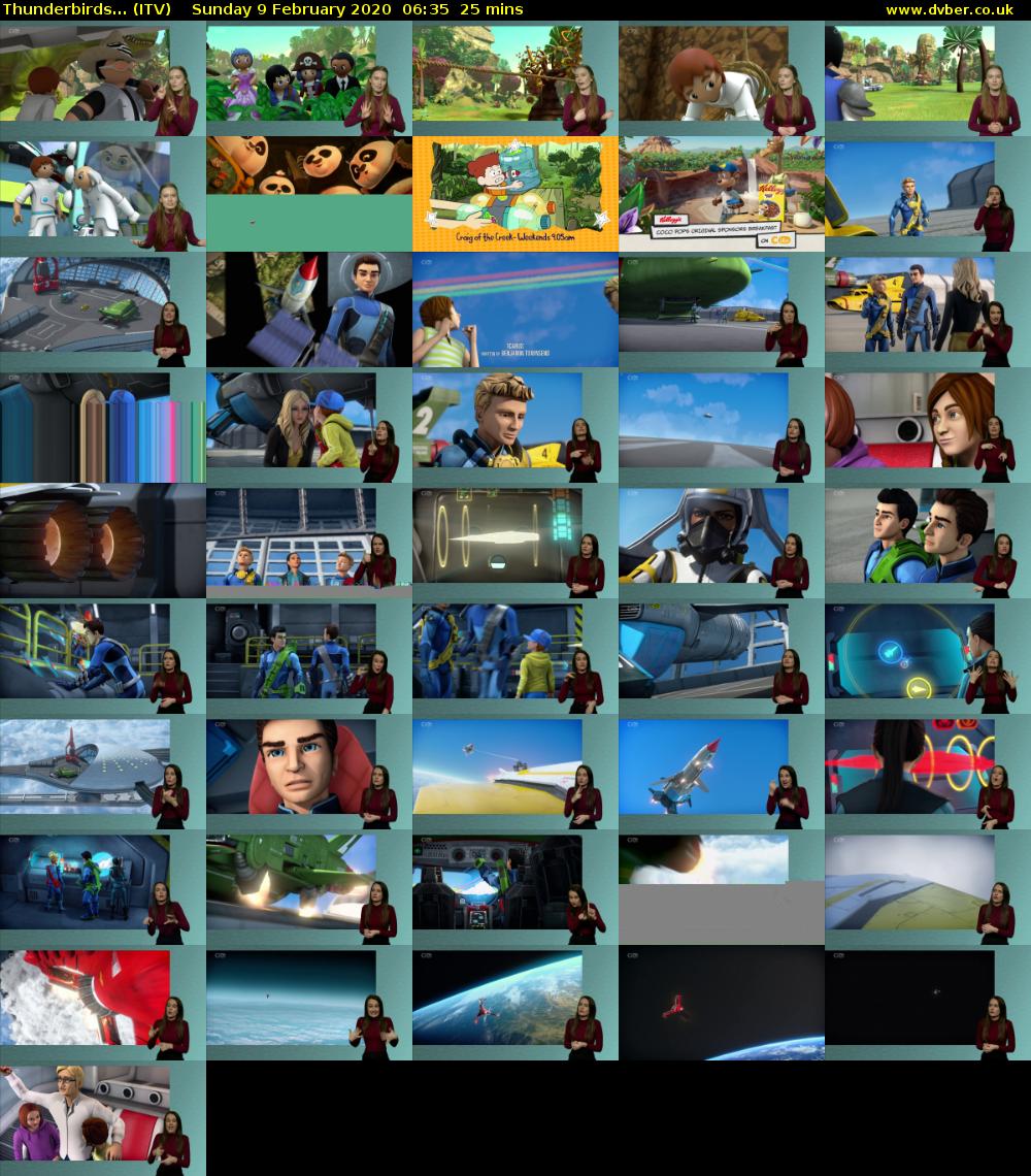 Thunderbirds... (ITV) Sunday 9 February 2020 06:35 - 07:00