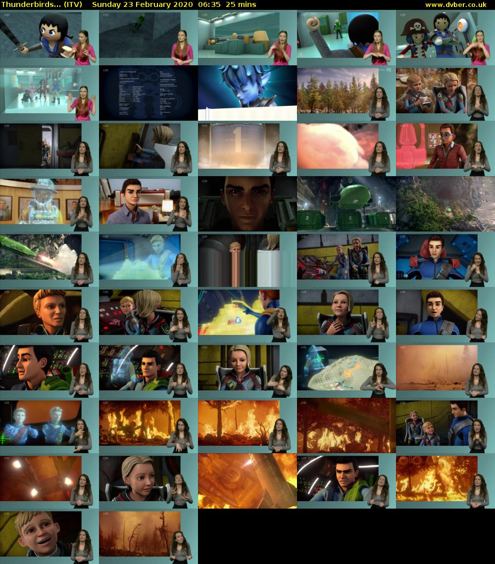 Thunderbirds... (ITV) Sunday 23 February 2020 06:35 - 07:00