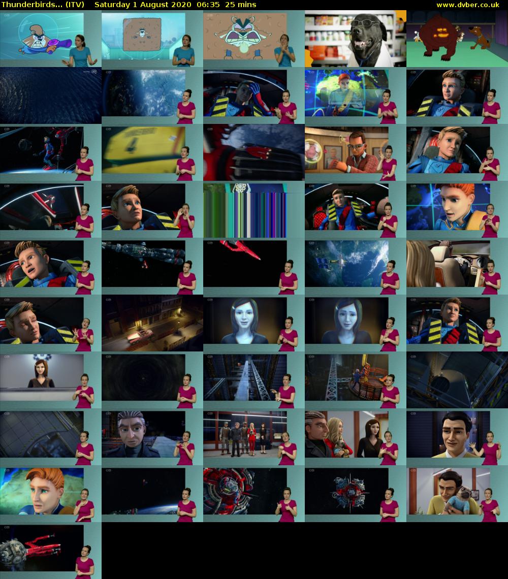 Thunderbirds... (ITV) Saturday 1 August 2020 06:35 - 07:00