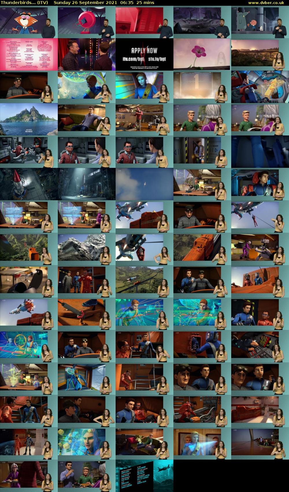 Thunderbirds... (ITV) Sunday 26 September 2021 06:35 - 07:00