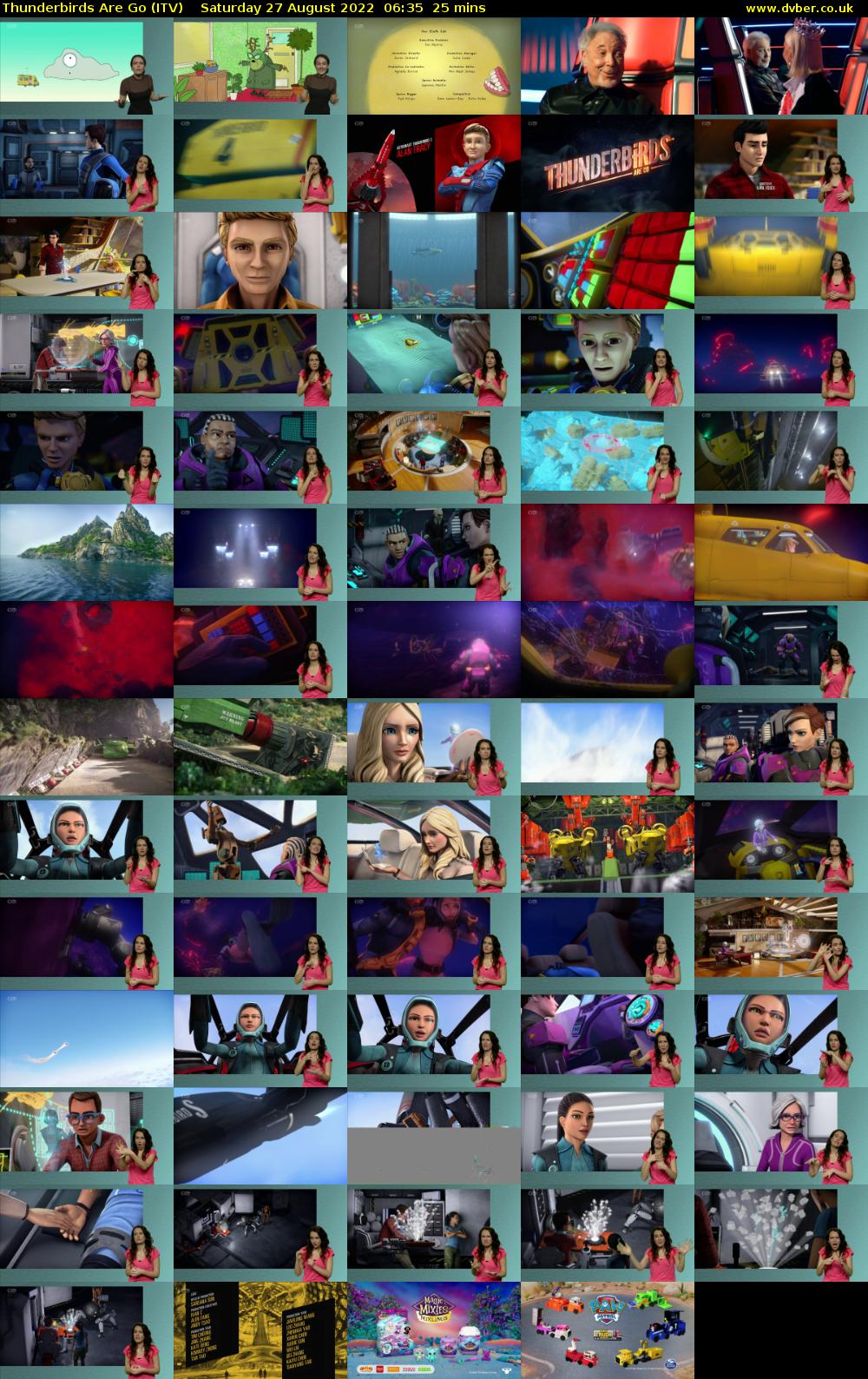 Thunderbirds Are Go (ITV) Saturday 27 August 2022 06:35 - 07:00