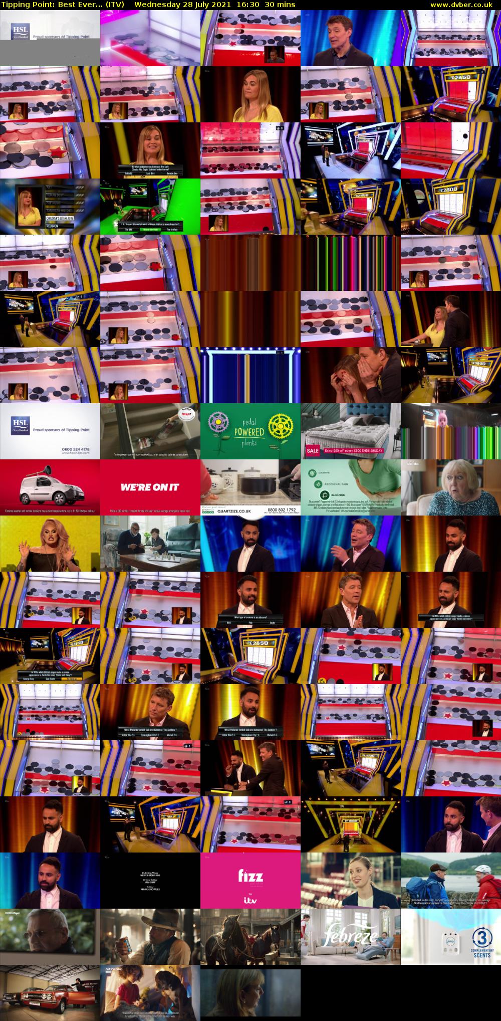 Tipping Point: Best Ever... (ITV) Wednesday 28 July 2021 16:30 - 17:00