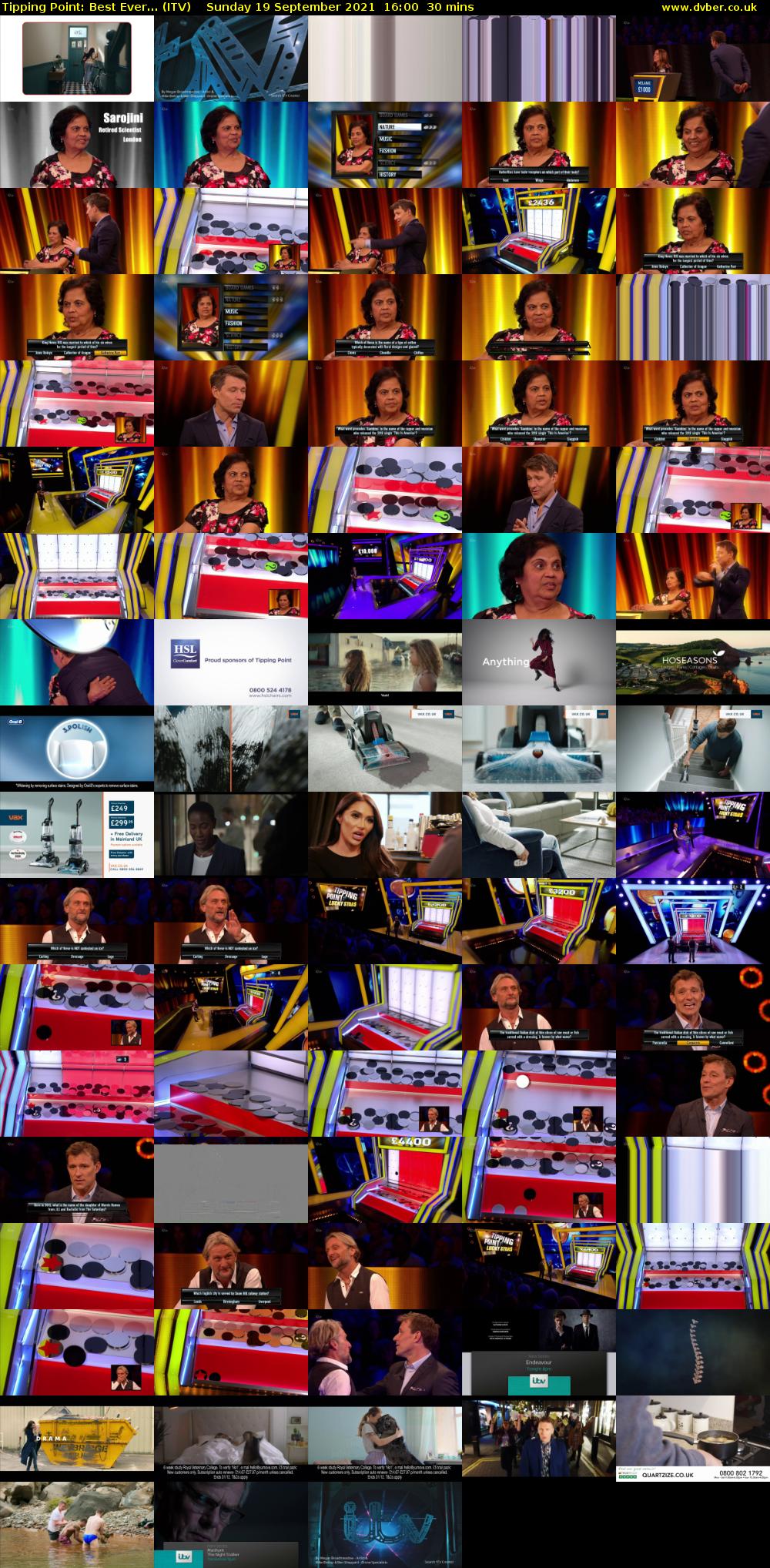 Tipping Point: Best Ever... (ITV) Sunday 19 September 2021 16:00 - 16:30