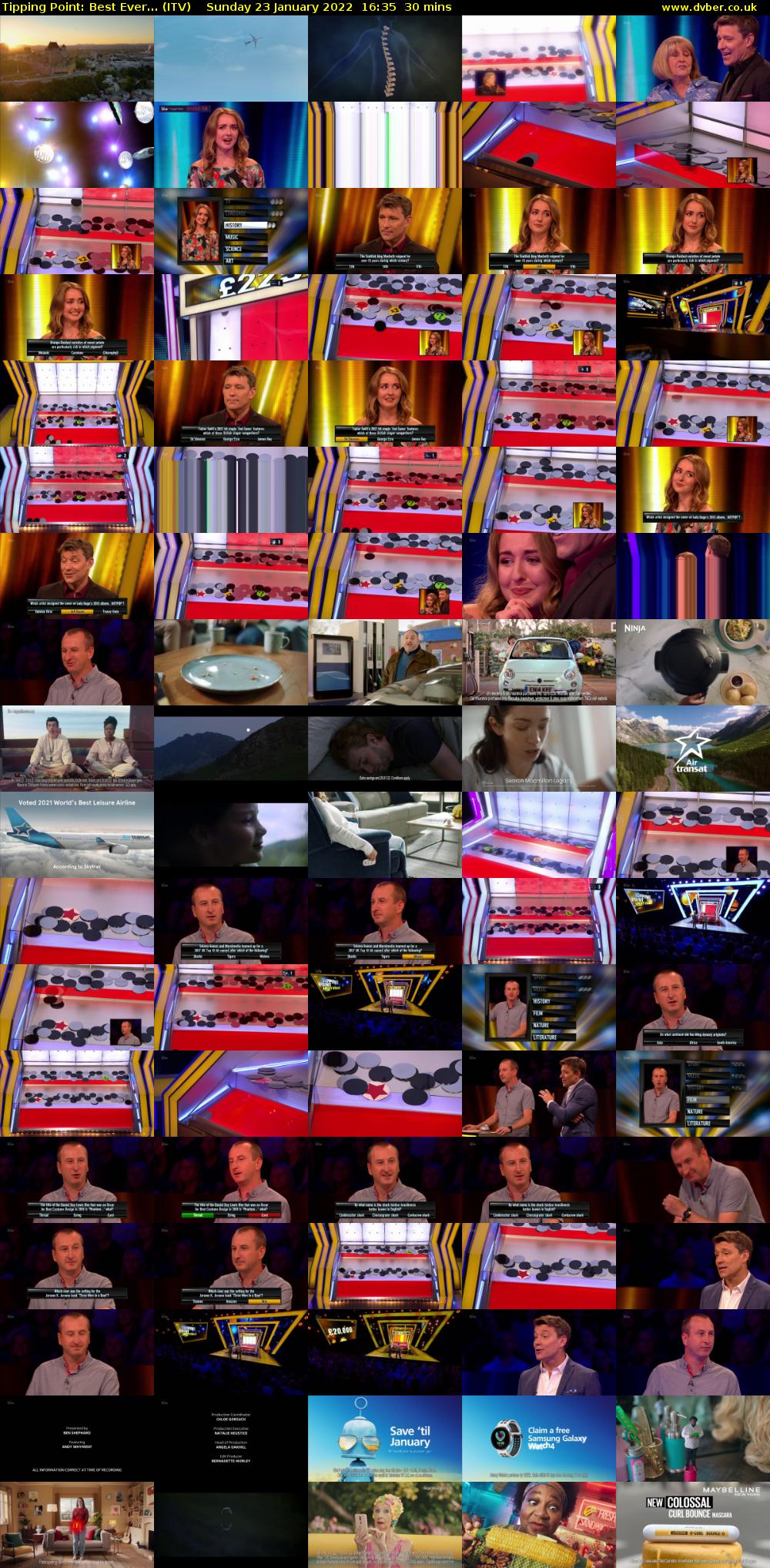 Tipping Point: Best Ever... (ITV) Sunday 23 January 2022 16:35 - 17:05