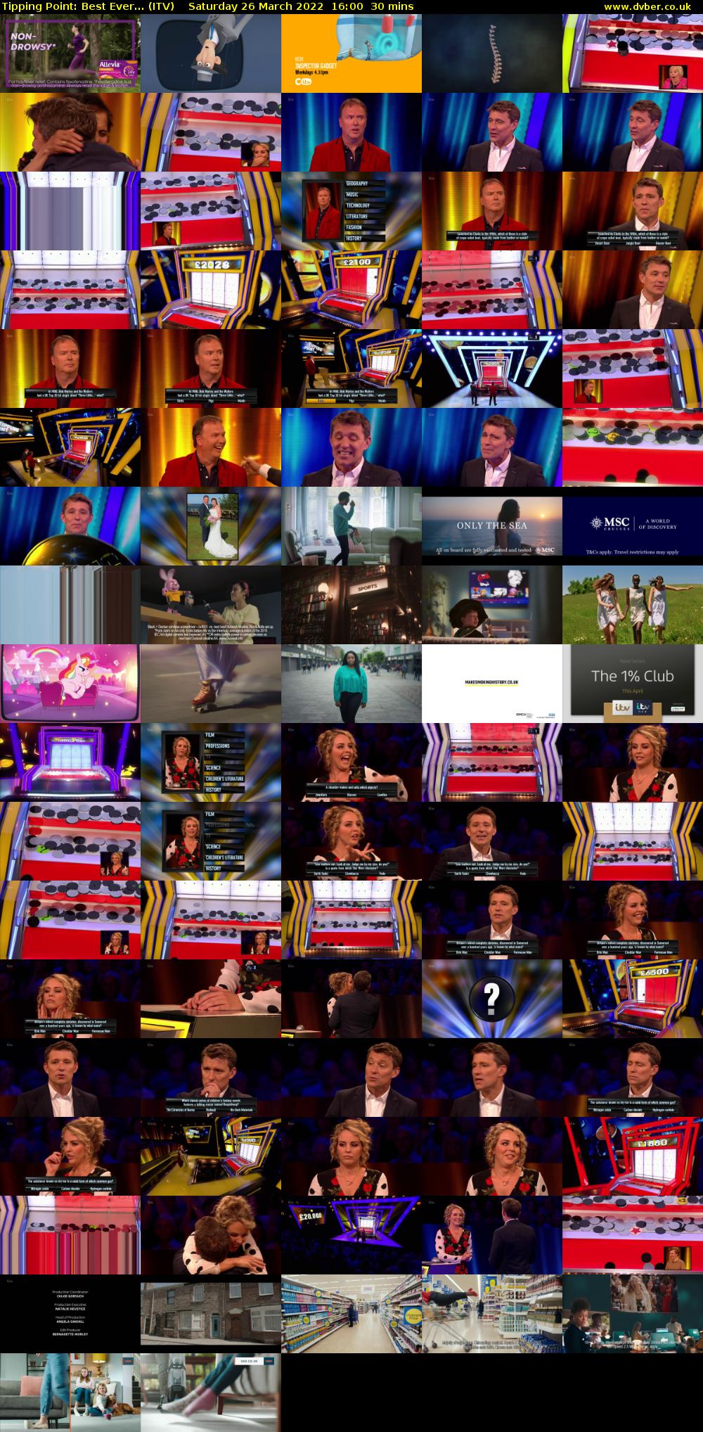 Tipping Point: Best Ever... (ITV) Saturday 26 March 2022 16:00 - 16:30