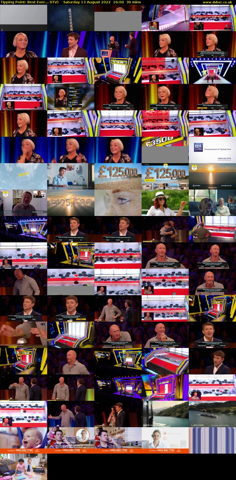 Tipping Point: Best Ever... (ITV) Saturday 13 August 2022 16:00 - 16:30