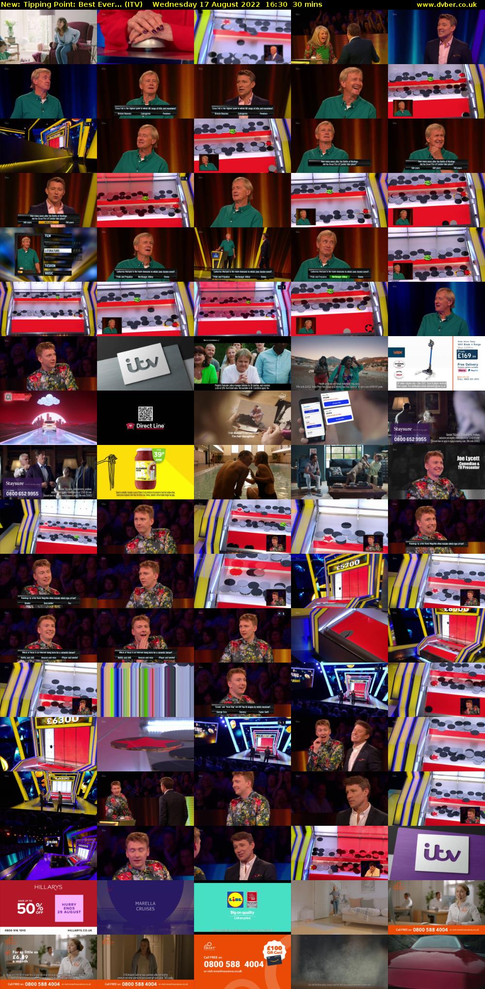Tipping Point: Best Ever... (ITV) Wednesday 17 August 2022 16:30 - 17:00