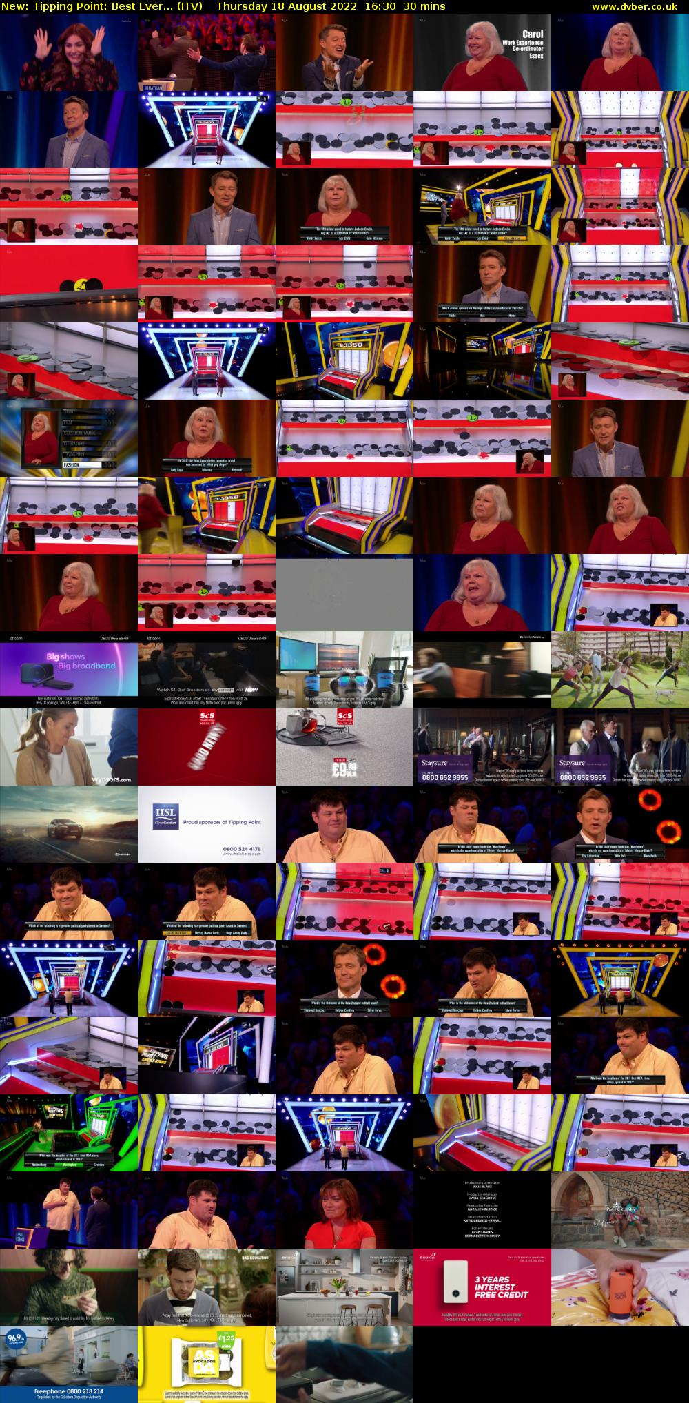 Tipping Point: Best Ever... (ITV) Thursday 18 August 2022 16:30 - 17:00