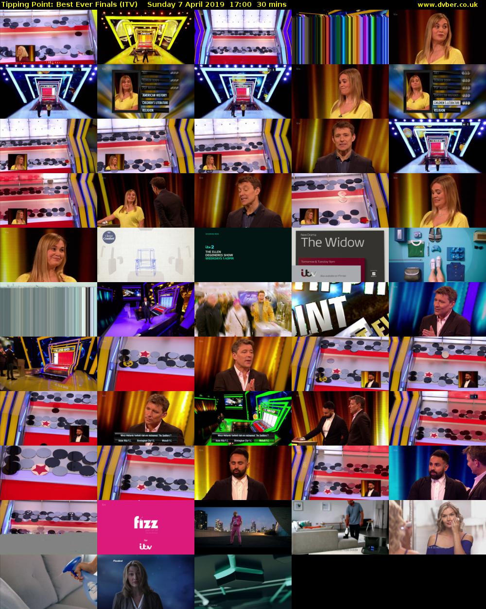 Tipping Point: Best Ever Finals (ITV) Sunday 7 April 2019 17:00 - 17:30