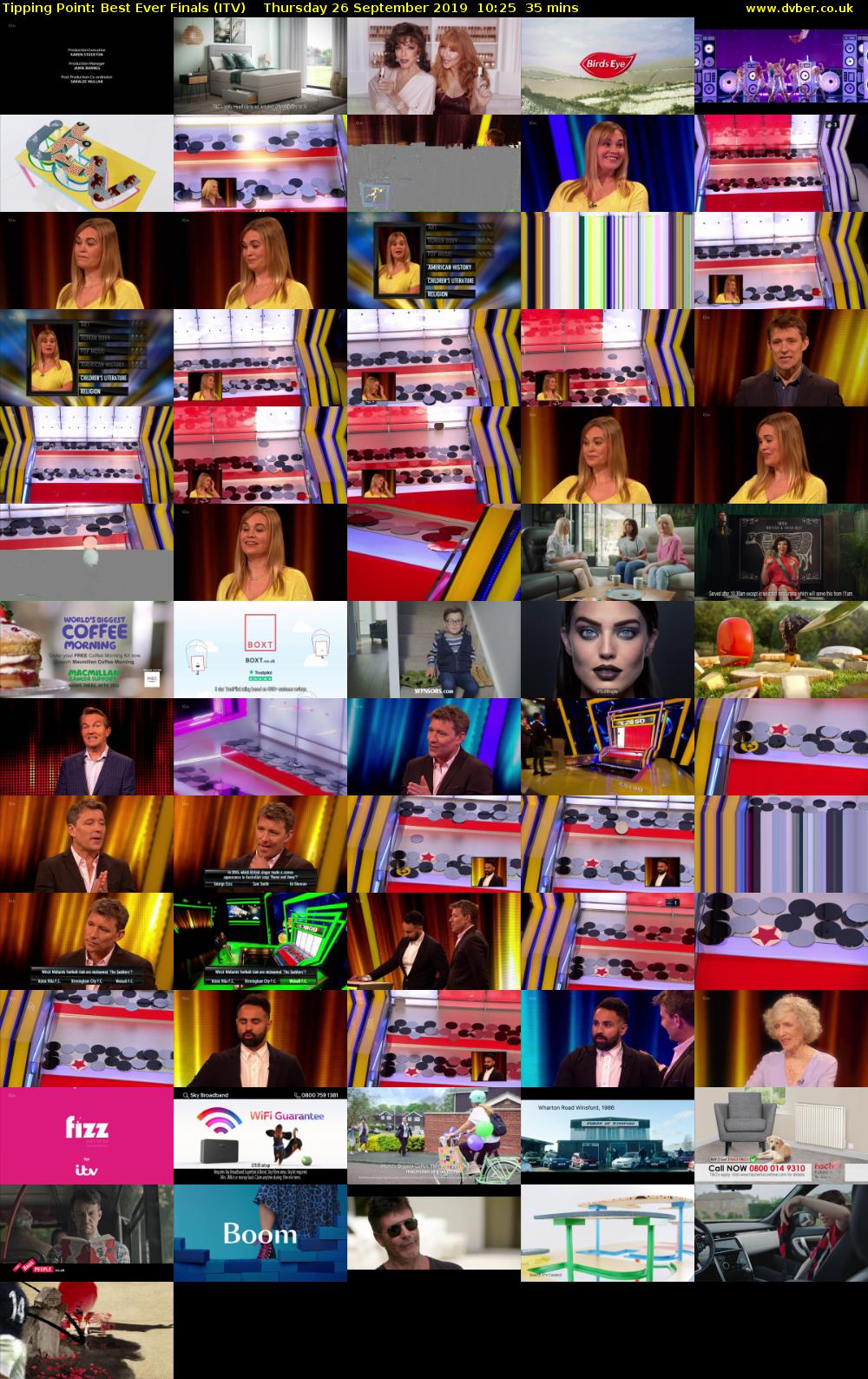 Tipping Point: Best Ever Finals (ITV) Thursday 26 September 2019 10:25 - 11:00