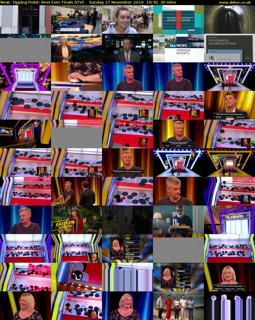 Tipping Point: Best Ever Finals (ITV) Sunday 17 November 2019 19:30 - 20:00