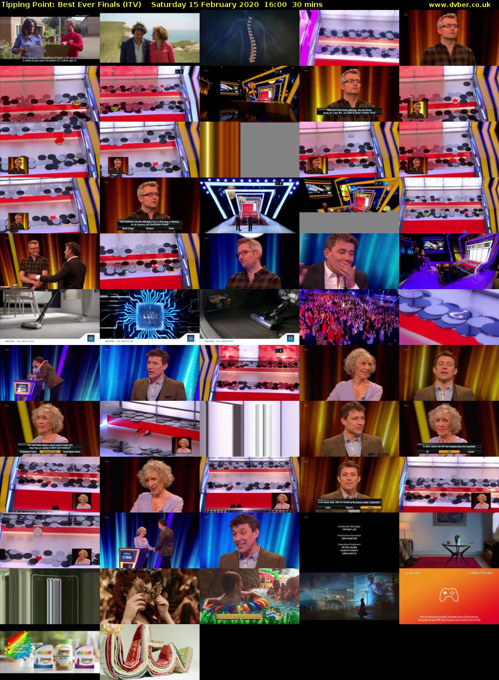 Tipping Point: Best Ever Finals (ITV) Saturday 15 February 2020 16:00 - 16:30