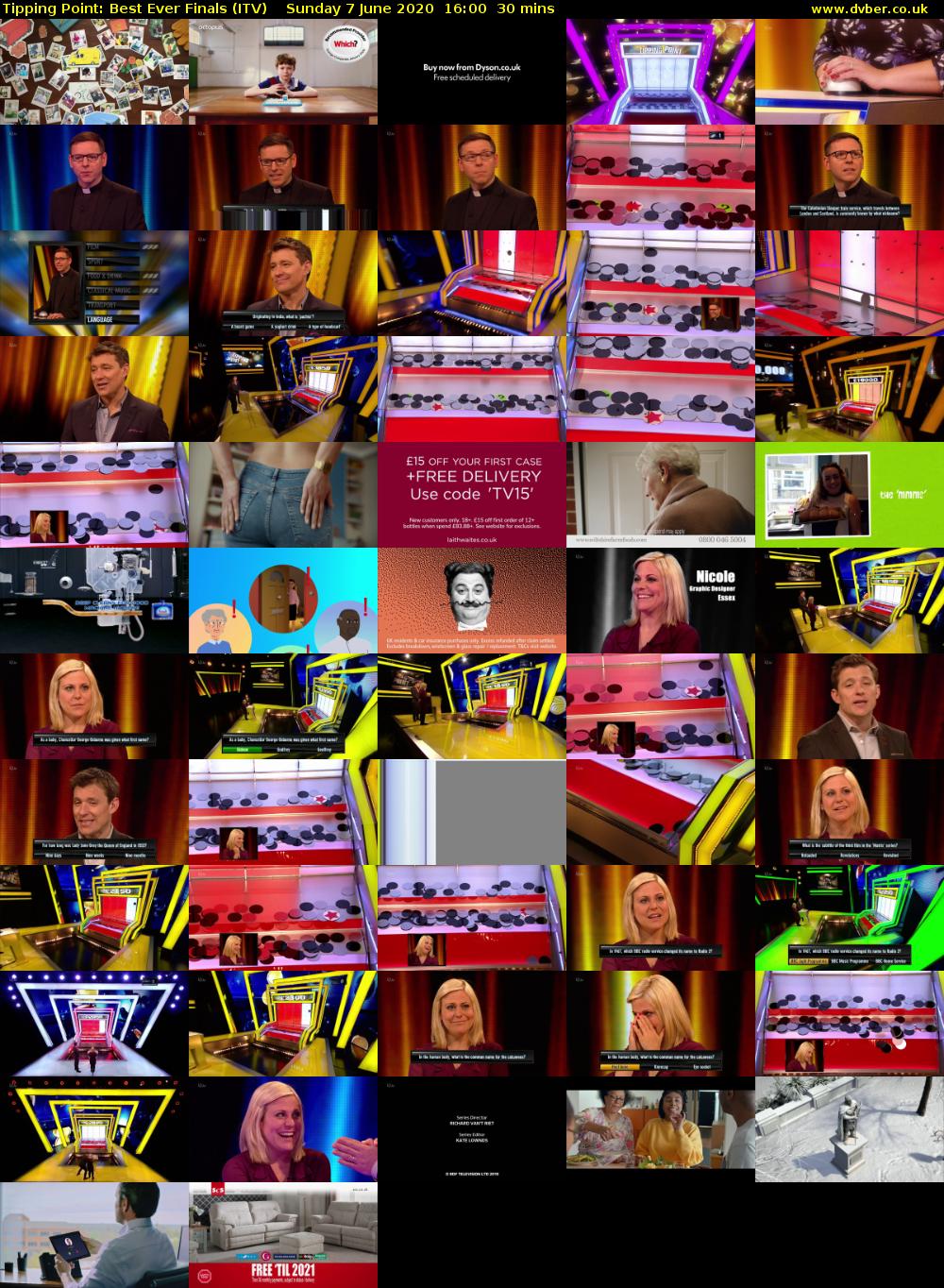 Tipping Point: Best Ever Finals (ITV) Sunday 7 June 2020 16:00 - 16:30