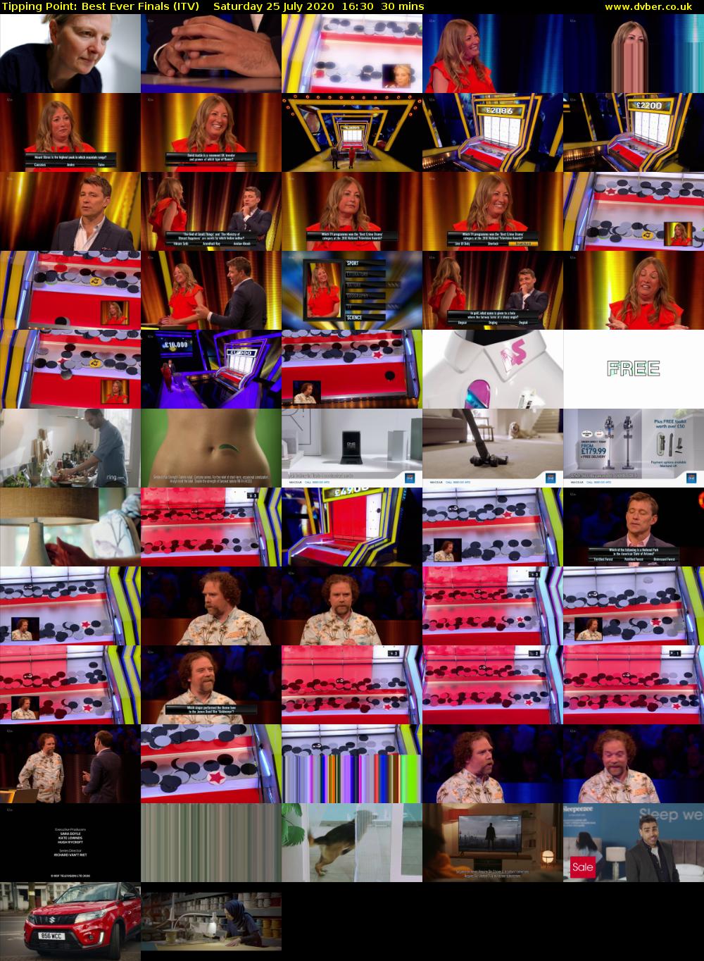 Tipping Point: Best Ever Finals (ITV) Saturday 25 July 2020 16:30 - 17:00