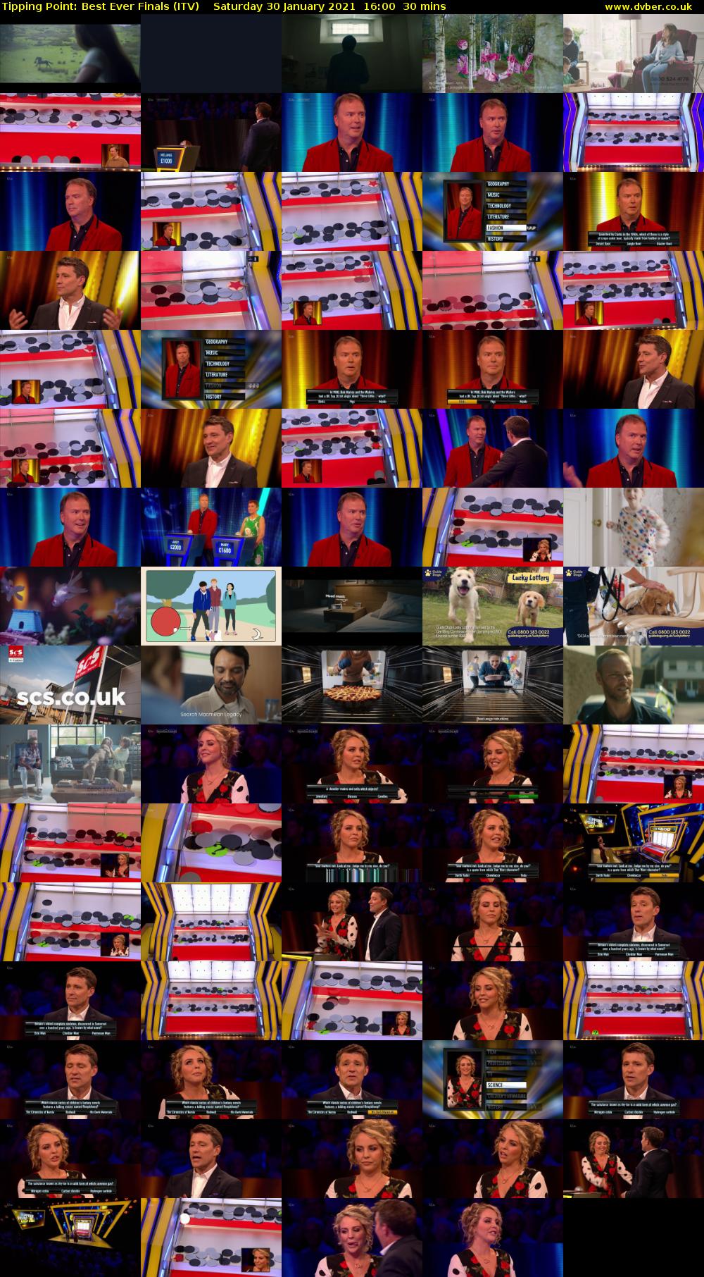 Tipping Point: Best Ever Finals (ITV) Saturday 30 January 2021 16:00 - 16:30