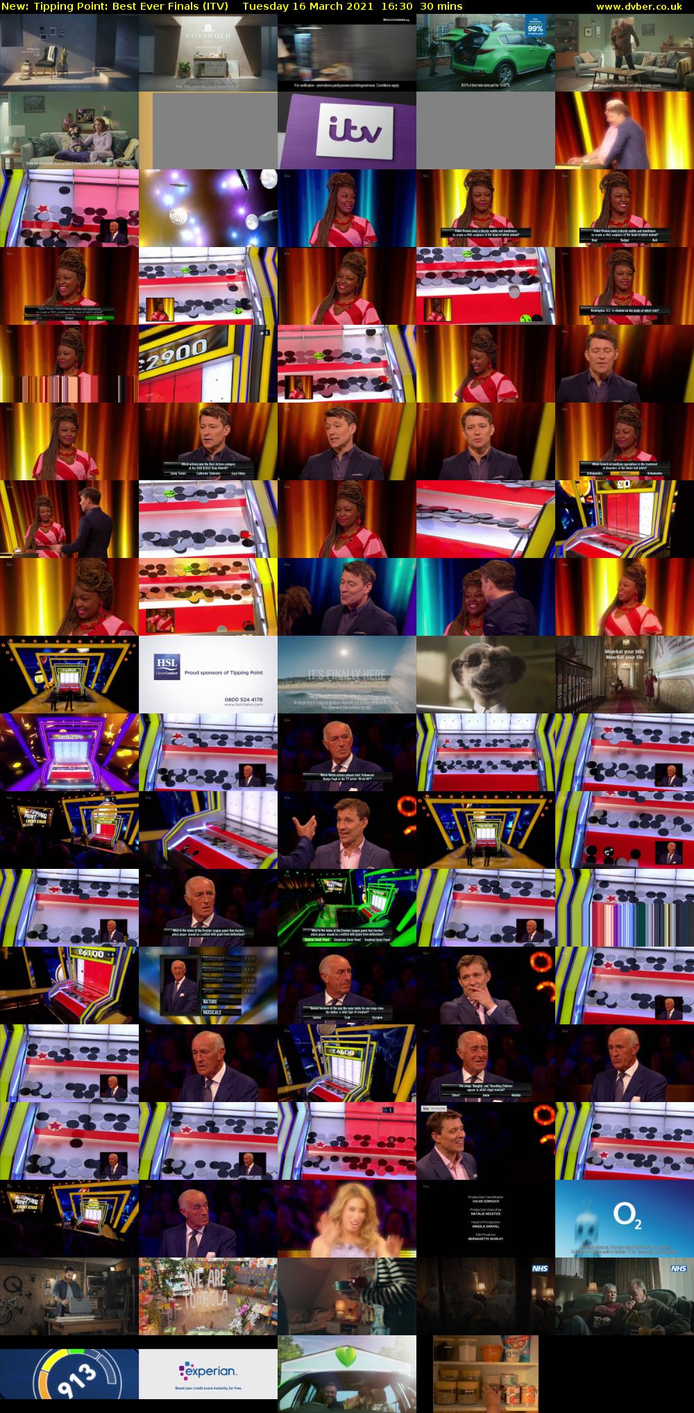 Tipping Point: Best Ever Finals (ITV) Tuesday 16 March 2021 16:30 - 17:00